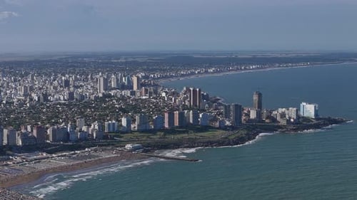 Mar Del Plata Argentina Ocean Nearby Aerial View South America Charm Beauty of Argentine City Aerial