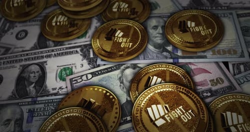 Fight Out Crypto FGHT, pièce de cryptomonnaie contre des billets en dollars