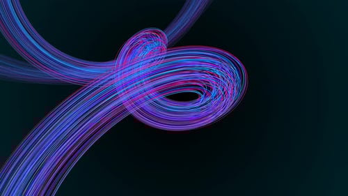 Blue futuristic stream digital data flow abstract dynamic spiral wave lines movement seamless loop