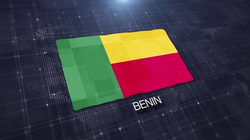 Futuristic Digital Benin Flag Reveal Animation