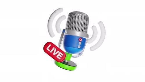 3d Icon Animation Live Podcast