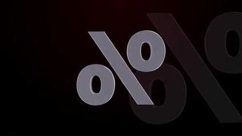 Modern 3D Percentage Symbol Rotation Animation