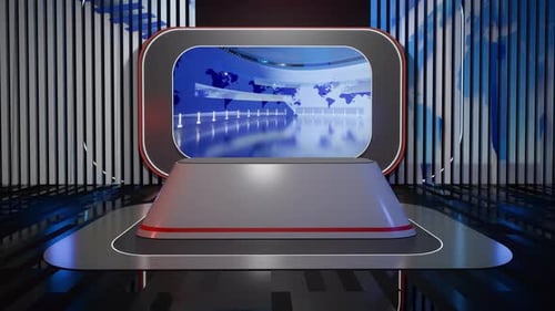 3D Virtual News Studio Ab001 Background Loop