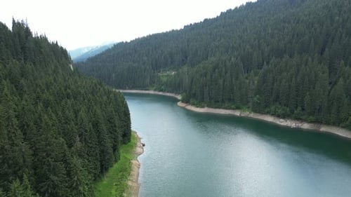 Flying Over The Roumanian Lake 4k