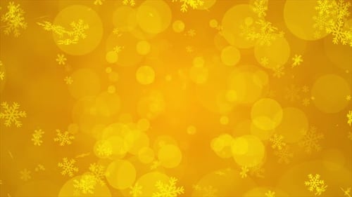 Weihnachts-Winter-Schneeflocken-Hintergrund Golden Loop V7