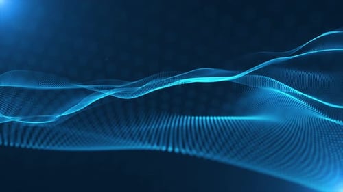 4K Abstract Digital Particle Wave | Data Network Connections Technology Background Loop