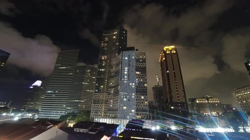 Singapore Skyline Night Timelapse
