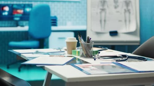 Empty Examination Room with Medical Supplies