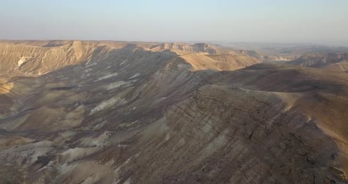 Aerial footage over Desert Mountains in israel