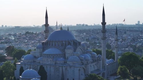 Istanbul Suleymaniye Mosque Aerial View 4