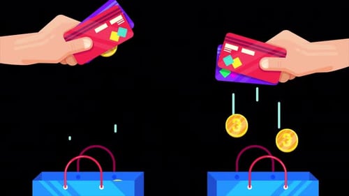 Online Shopping With Bank Card Alpha Channel 4K