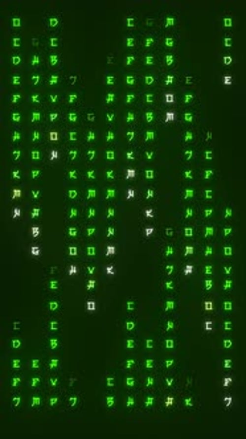 Vertical Green Matrix Animated Background