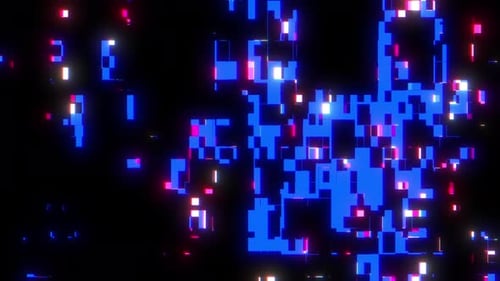 Blaues abstraktes leuchtendes Pixel