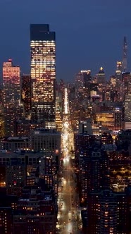 Night Skyline of New York Skyline At Manhattan In New York United States.