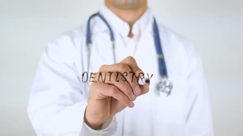 Dentistry Doctor Writing on Glass