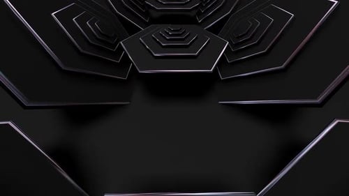 Abstract geometric tunnel with illuminated edges