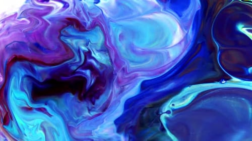 Abstract Fluid Paint Swirls in Motion