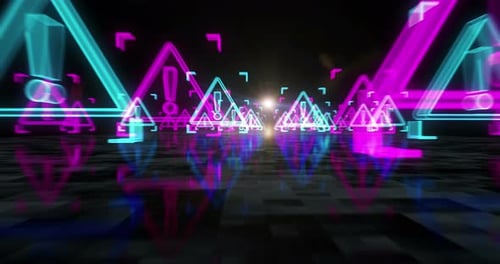 Alert cyber attack symbols loop cyber concept