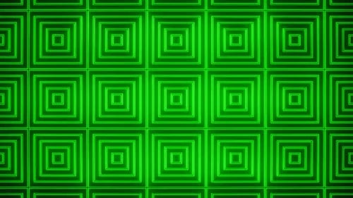 Green On Black Abstract Neon Glowing Square Type Patterns Background Vj Loop Animation In HD