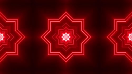 Tauchen Sie ein in einen faszinierenden roten Tunnel aus Licht und geometrischen Formen