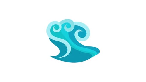 Flat Design Ocean Wave Forming Animation
