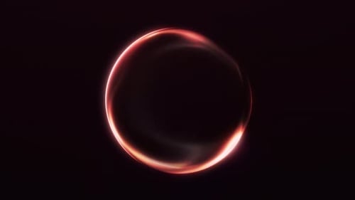 Glowing abstract orange energy sphere with smooth gradient light on dark background