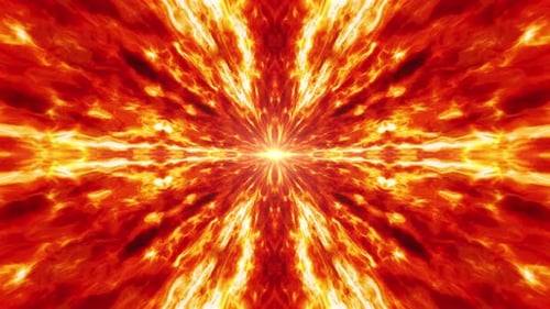 Abstract Fiery Energy Burst Animation with Pulsating Light