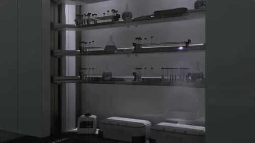 Modern Laboratory Interior with Advanced Equipment and Scientific Instruments