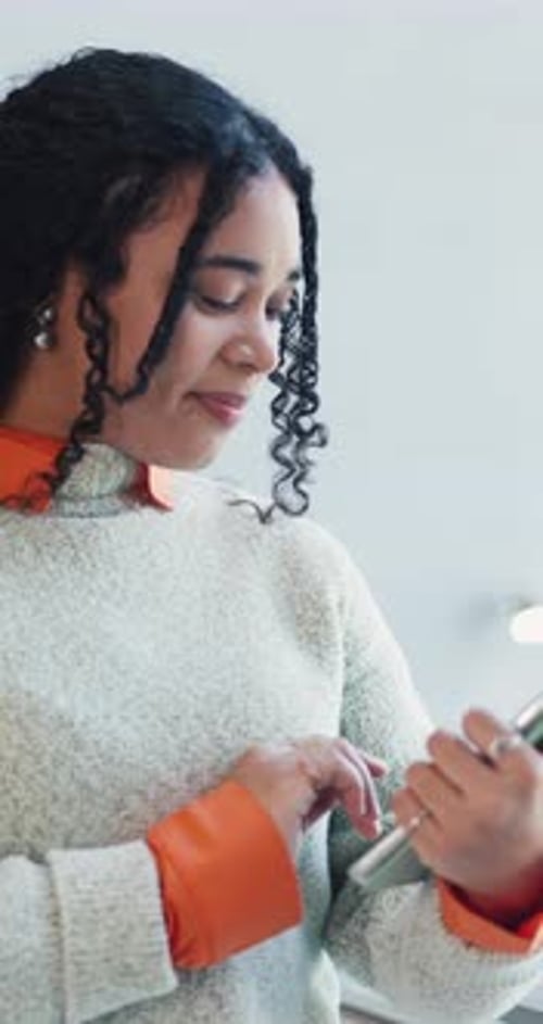 Student, research and woman with tablet, college and knowledge on website, studying and scholarship