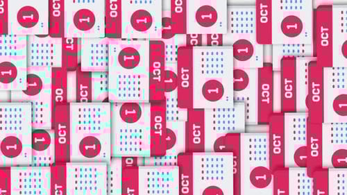 Animated October 1st Calendar Date Icons Background Loop