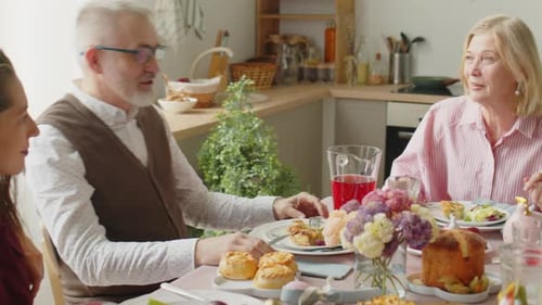 Family Gathering at Home Celebrating Easter