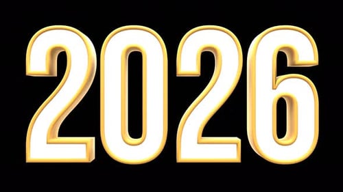Modern Golden 3D Year 2026 Reveal Animation