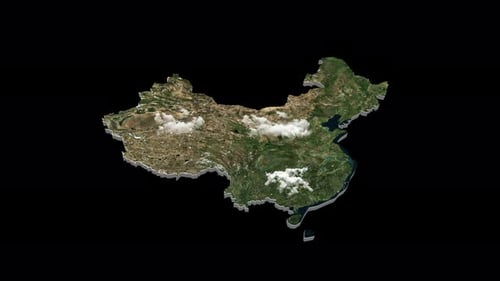Animação 3D de mapas de países da China Transparent Alpha