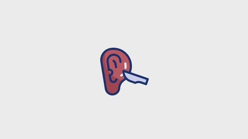 Ear Examination Medical Icon Flat Design Animation