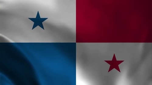 Realistic Waving Panama Flag Loop Animation