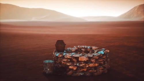 Old Stone Water Well in the Desert