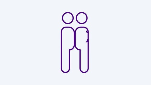 Two People Interaction Flat Line Icon Animation