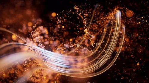 Flowing curve and particles background