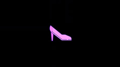 Glowing Neon High Heel Shoe Animation