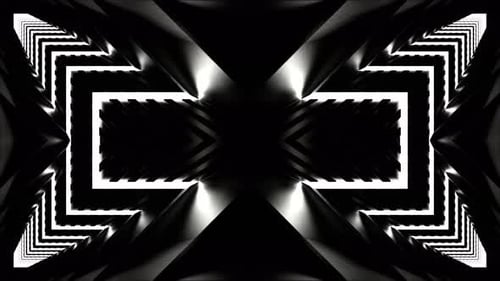 White Neon Tunnel Large Number Of Angle Kaleidoscope Background Vj Loop In 4K