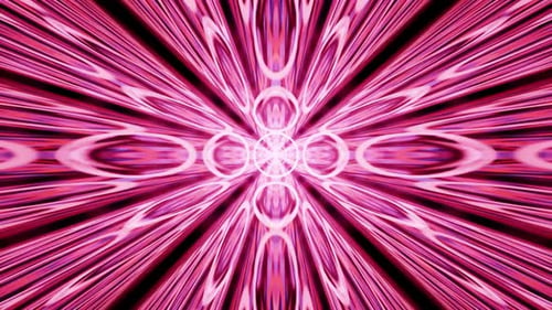 Hintergrundanimation mit Tunnel-VJ-Loop in sanften rosa Neonringen