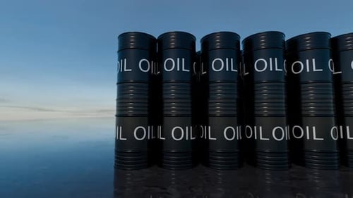 Seamless Loop of Industrial Oil Barrels Panning