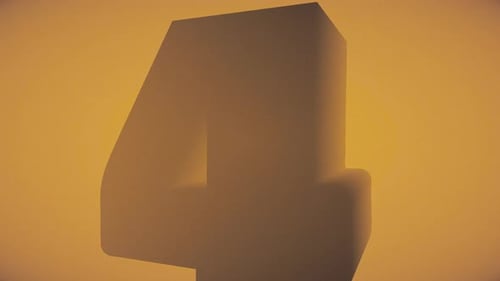 Geometric 3D Number Four Reveal Transition