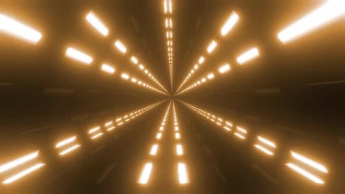 Betreten Sie einen goldenen Lichttunnel und reisen Sie durch den futuristischen Weltraum