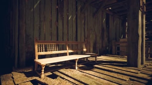 Rustic Wooden Interior Time Lapse with Shifting Light