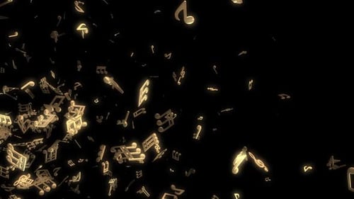 Golden Musical Notes Floating Background Animation