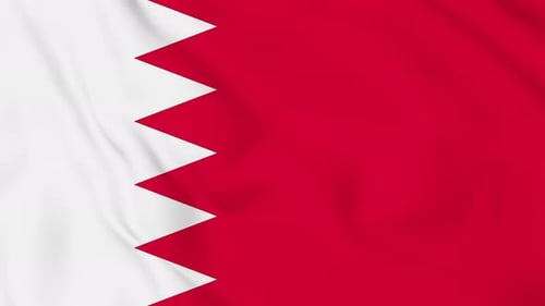 Realistic Waving Flag of Bahrain Seamless Loop Animation