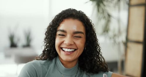 Happy Young Woman Smiling Genuinely