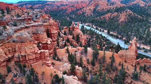 Stunning natural attraction with vibrant red rock formations in Bryce Canyon National Park
