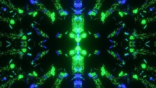 3D digital animation of glowing neon music VJ Loop abstract background.